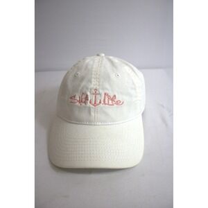 Salt Life White Cotton Anchor Logo Baseball Cap Women One Size Fits Most